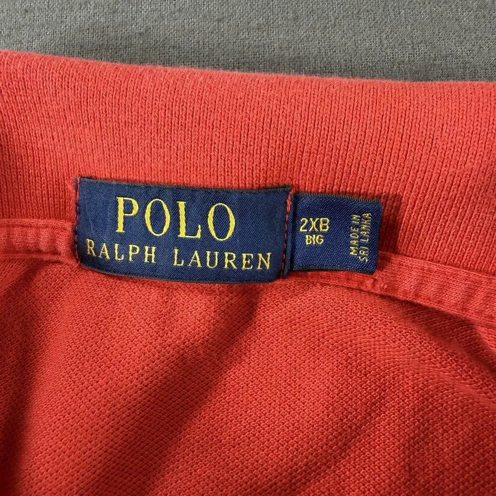Polo Ralph Lauren Shirt Mens 2XB Red Big Pony #3 Short Sleeve Golf Casual Preppy
